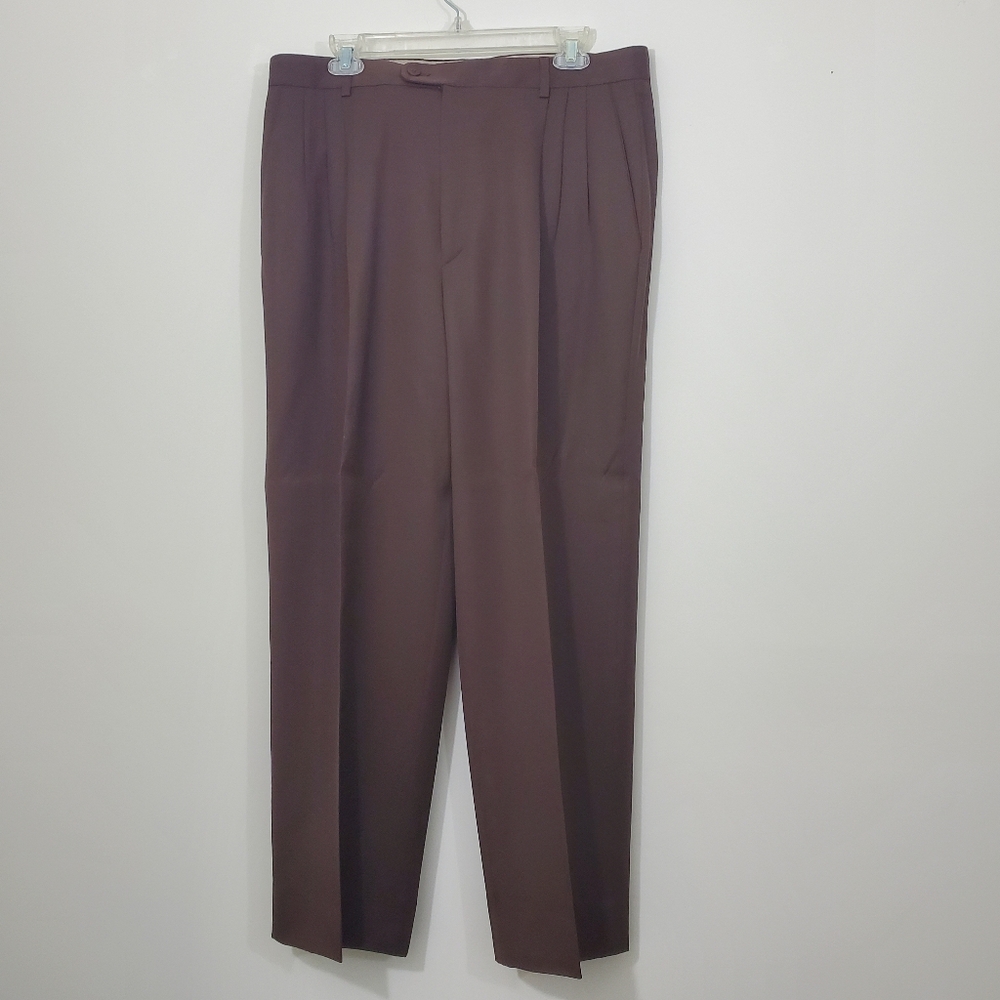 Zanella 100% Pure Wool Made in Italy Brown Pants, Size 36